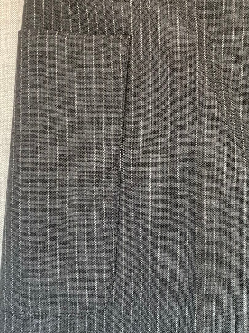 CELINEグレー ストライプ ガウチョパンツ2ポケット