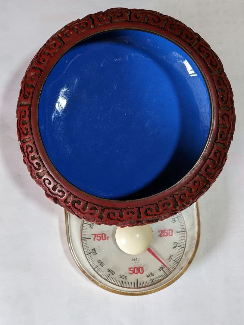 ♦中国 古玩 堆朱彫漆 七宝釉楼閣山水図紋様 盆 コレクション骨董品アンティーク