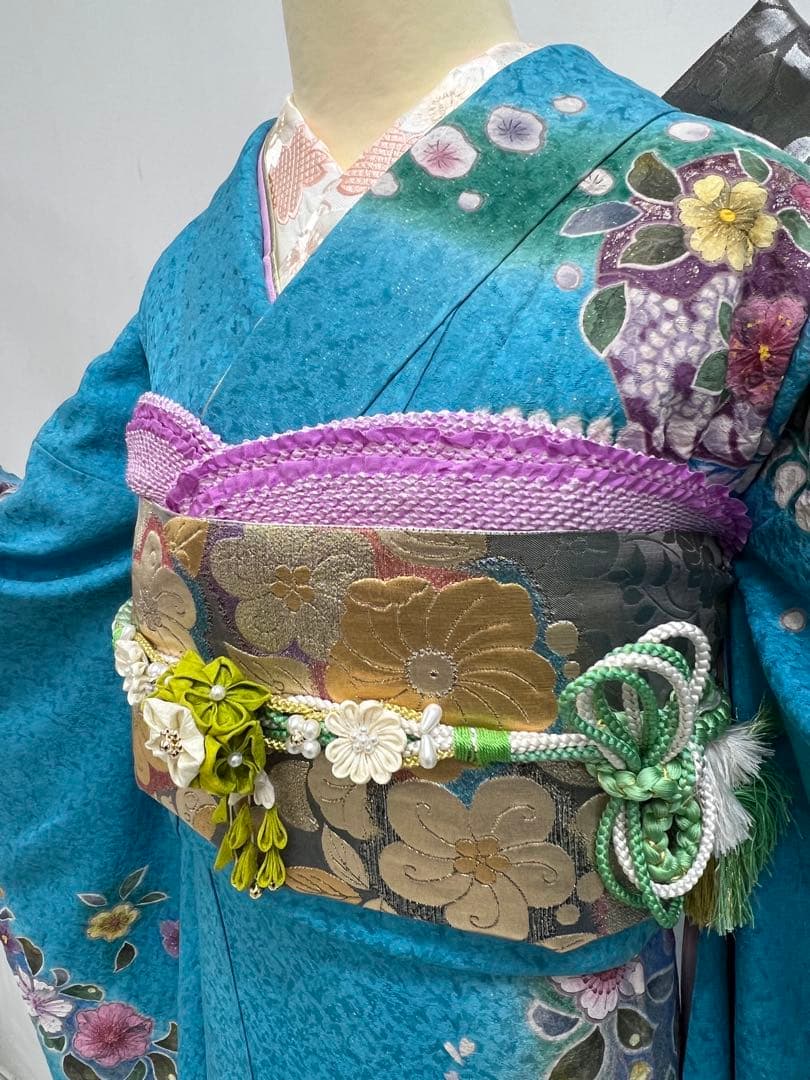 振り袖　フルセット　別誂長襦袢付　成人式　 金彩加工　刺繍入り　辻ヶ花 622