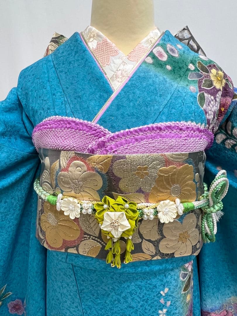 振り袖　フルセット　別誂長襦袢付　成人式　 金彩加工　刺繍入り　辻ヶ花 622