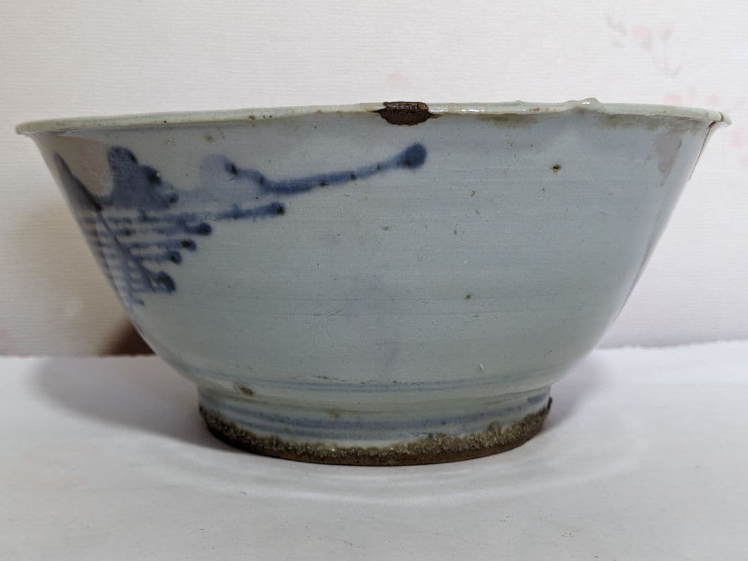 ♦中国古美術品 古陶磁 清時代 染付 山水図鉢 碗 古玩 レア物 骨董品