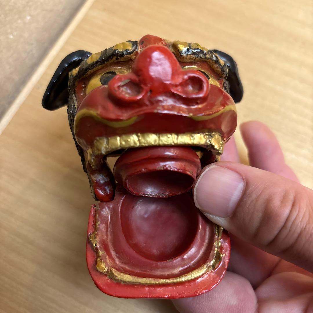 茶道具　二代　中川正斉作　乾漆　獅子頭　香合