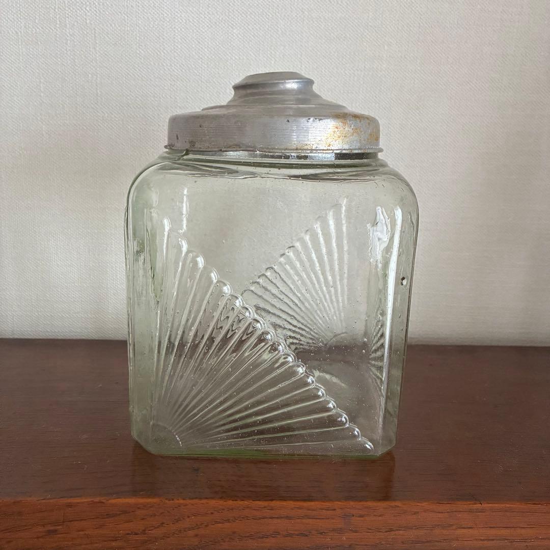 大正〜昭和初期　アールデコのあめや瓶　菓子瓶