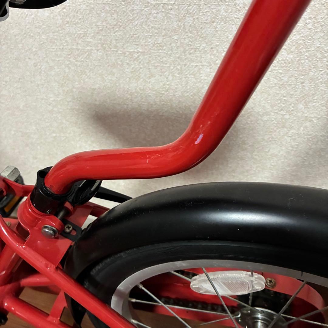 無印良品 16型幼児こども自転車 レッド 押し棒補助輪付 赤 子供用舵取り自転車