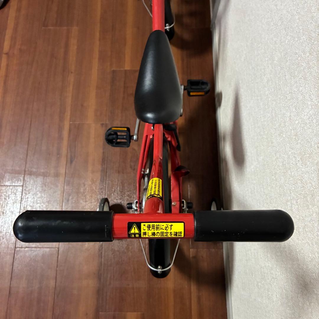 無印良品 16型幼児こども自転車 レッド 押し棒補助輪付 赤 子供用舵取り自転車