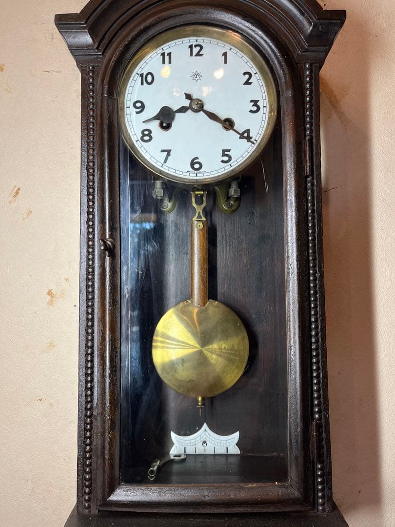 ユンハンス　小型R型　柱時計　古時計　振り子　レトロ　ゼンマイ　精工舎　ボンボン