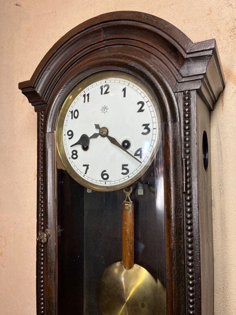 ユンハンス　小型R型　柱時計　古時計　振り子　レトロ　ゼンマイ　精工舎　ボンボン