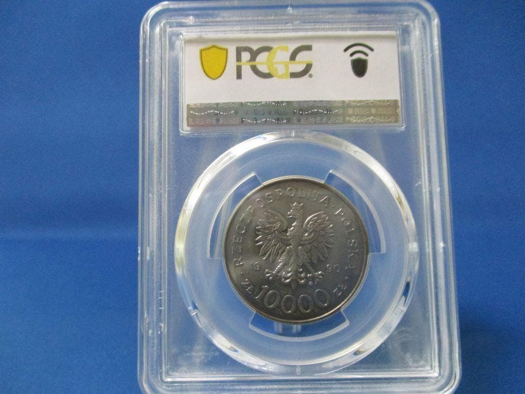 ポーランド 10000ズウォティ硬貨☆1990年/未使用/ポーランドの民主化運動