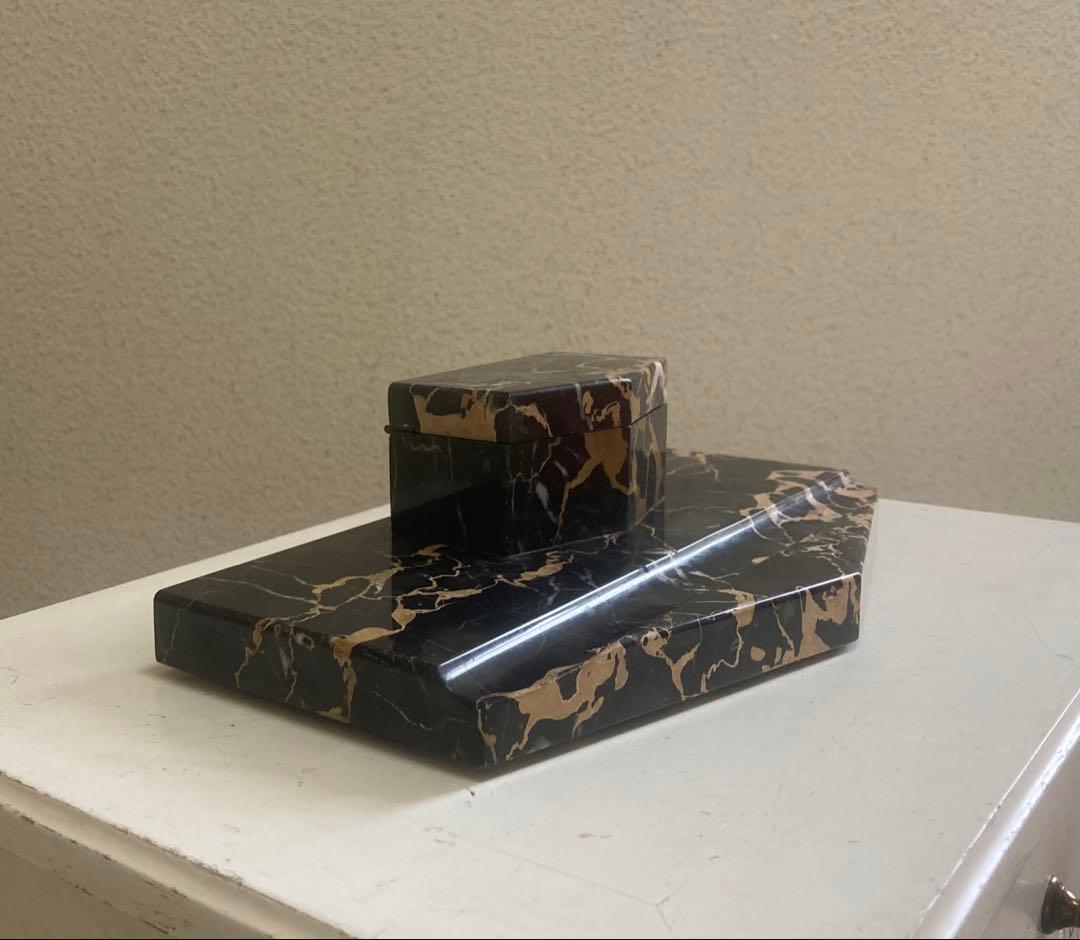 値下げ　フランス　アンティーク　ネロポルトロ　大理石　ペン置き　インク　イタリア