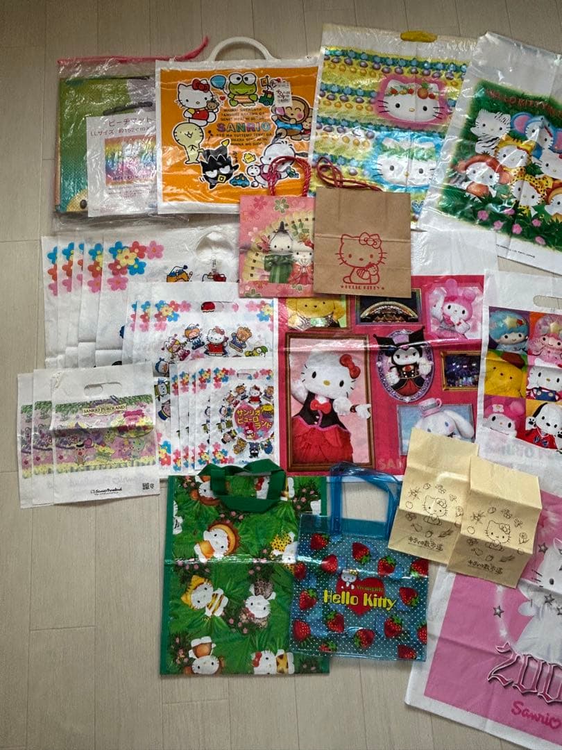 ハローキティ ビーチマット　ビニール袋 セット
