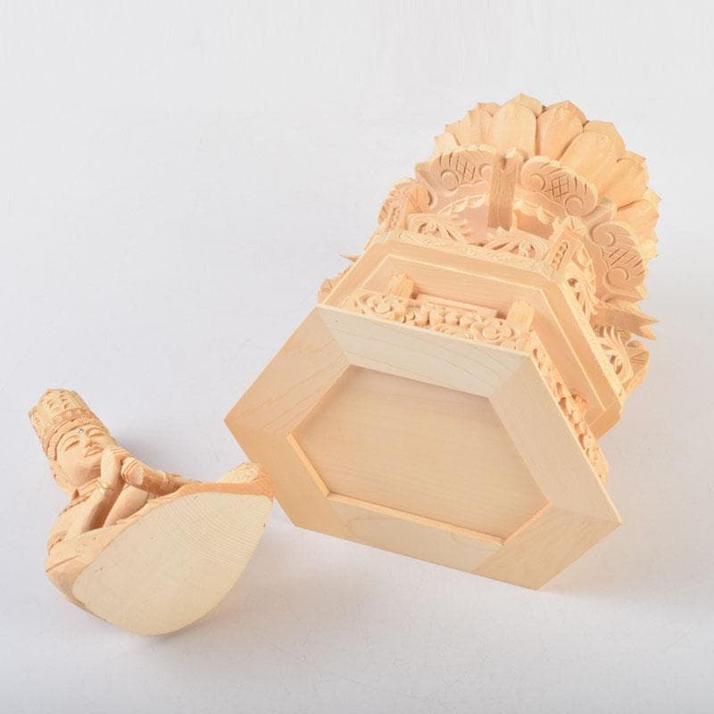 仏教美術　桧彫刻　大日如来坐像　仏像　華鬘台　C　8801