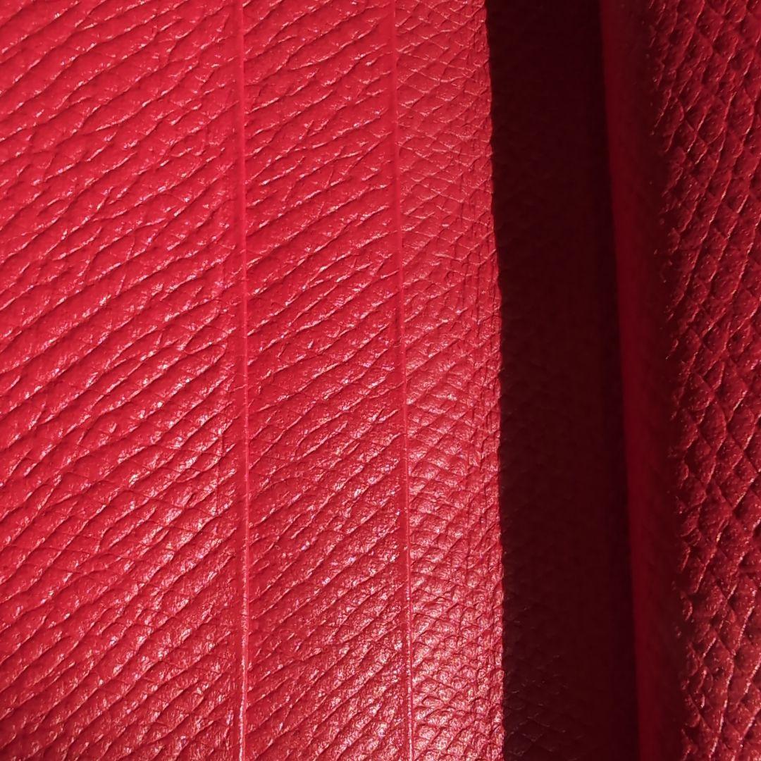 皇居 がま口 2つ折財布 牛革 赤 新品未使用　箱なし