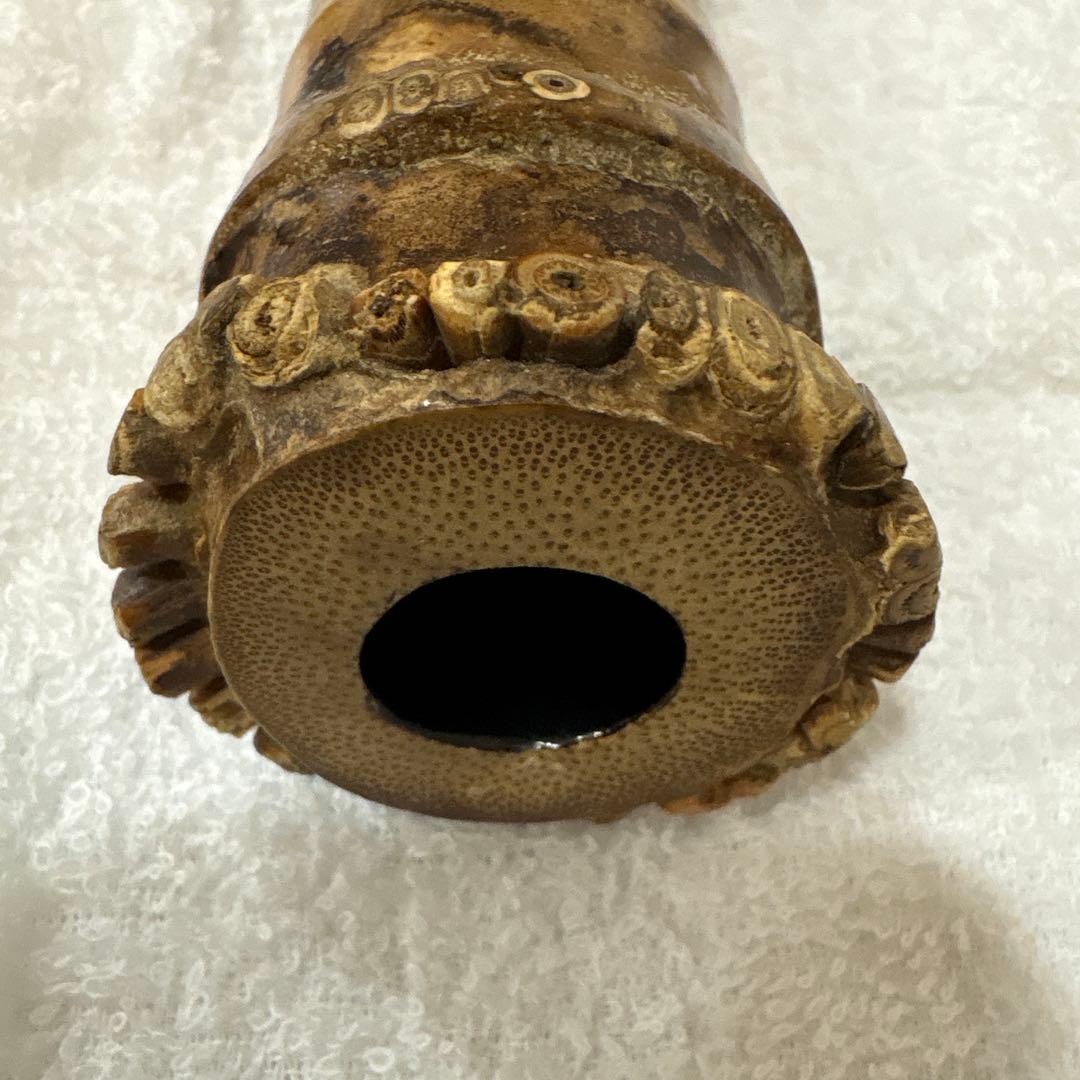 尺八　竹治刻印2箇所　銀三線　竹製　琴古流　約48、5㎝