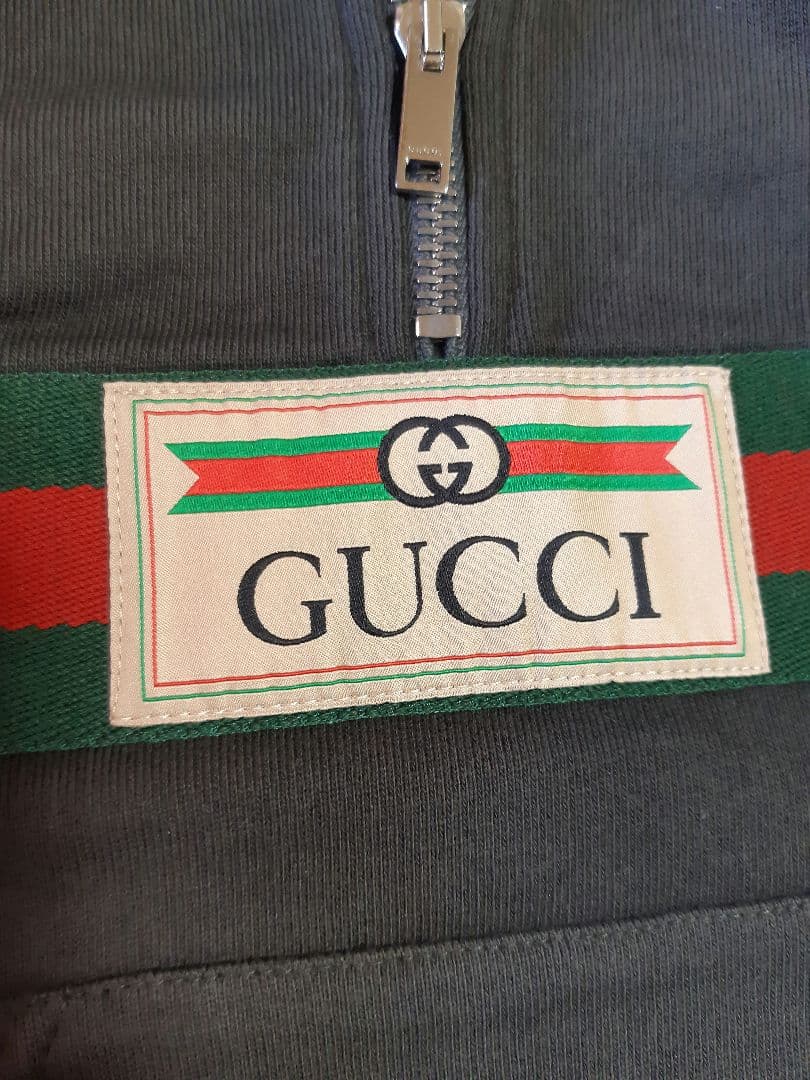 新品*GUCCI グッチ ラベル付き コットン ジャケット パーカー  グレー