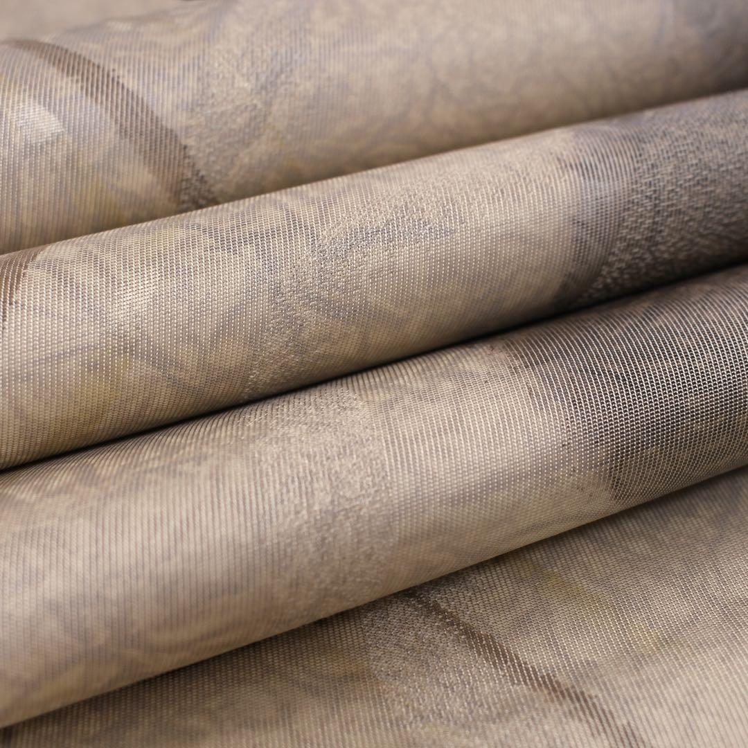 未使用　美品　変わり立涌に瓢箪模様織り出し袋帯　洒落袋帯　ベージュ系　d71