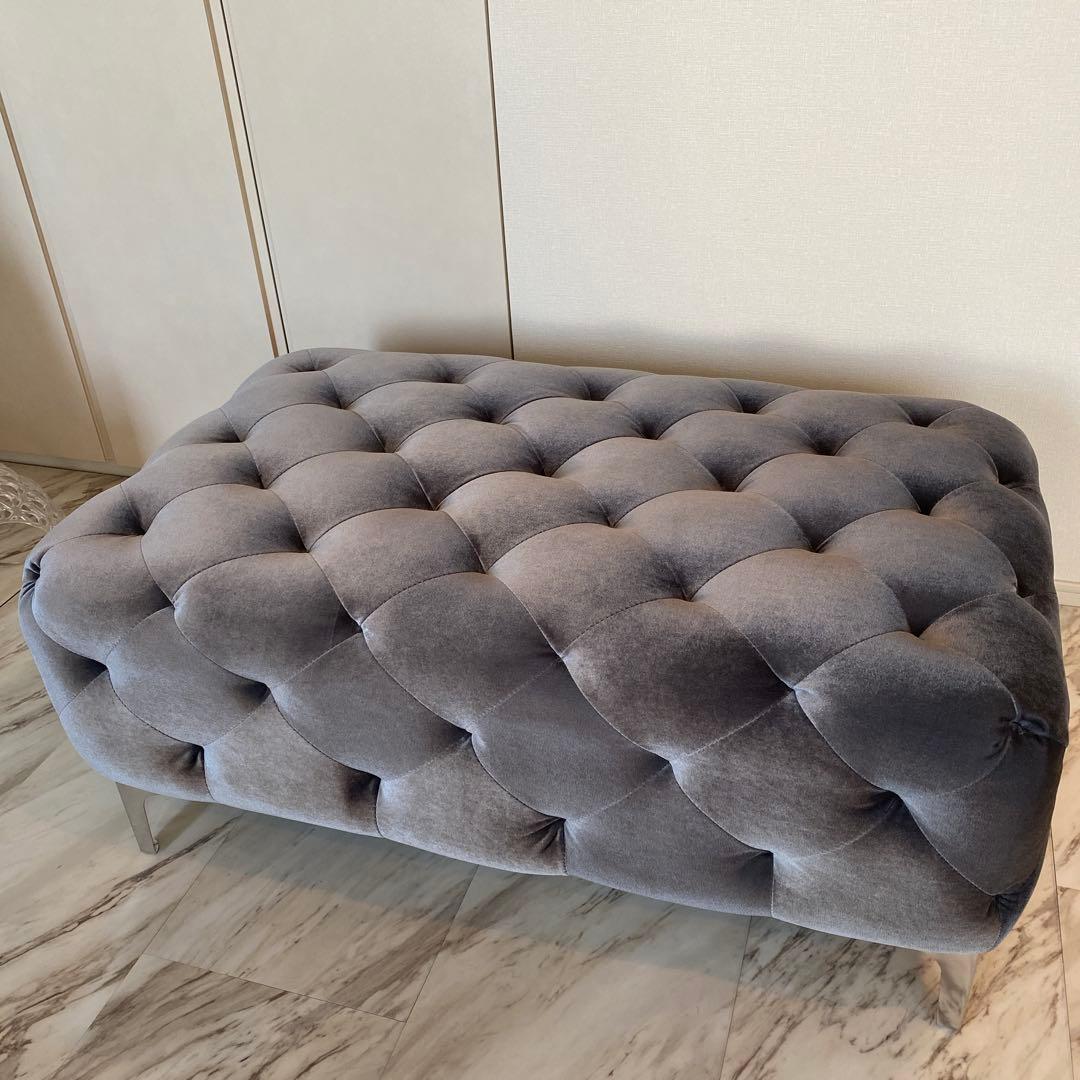 9月上旬まで期間限定　ベルベット ソファ　オットマン　チェスターフィールド調