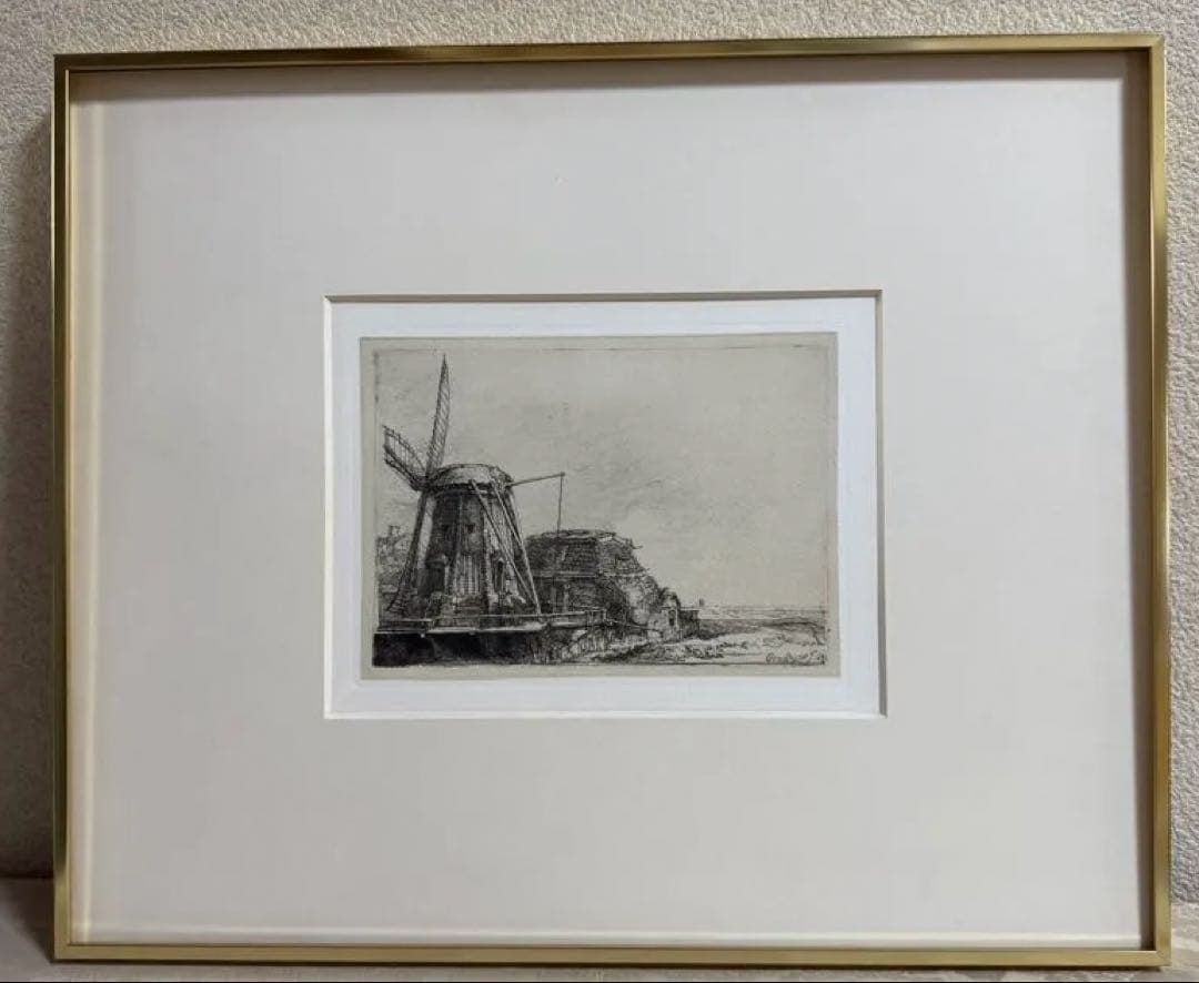 貴重　レンブラント 「風車」エッチング作品