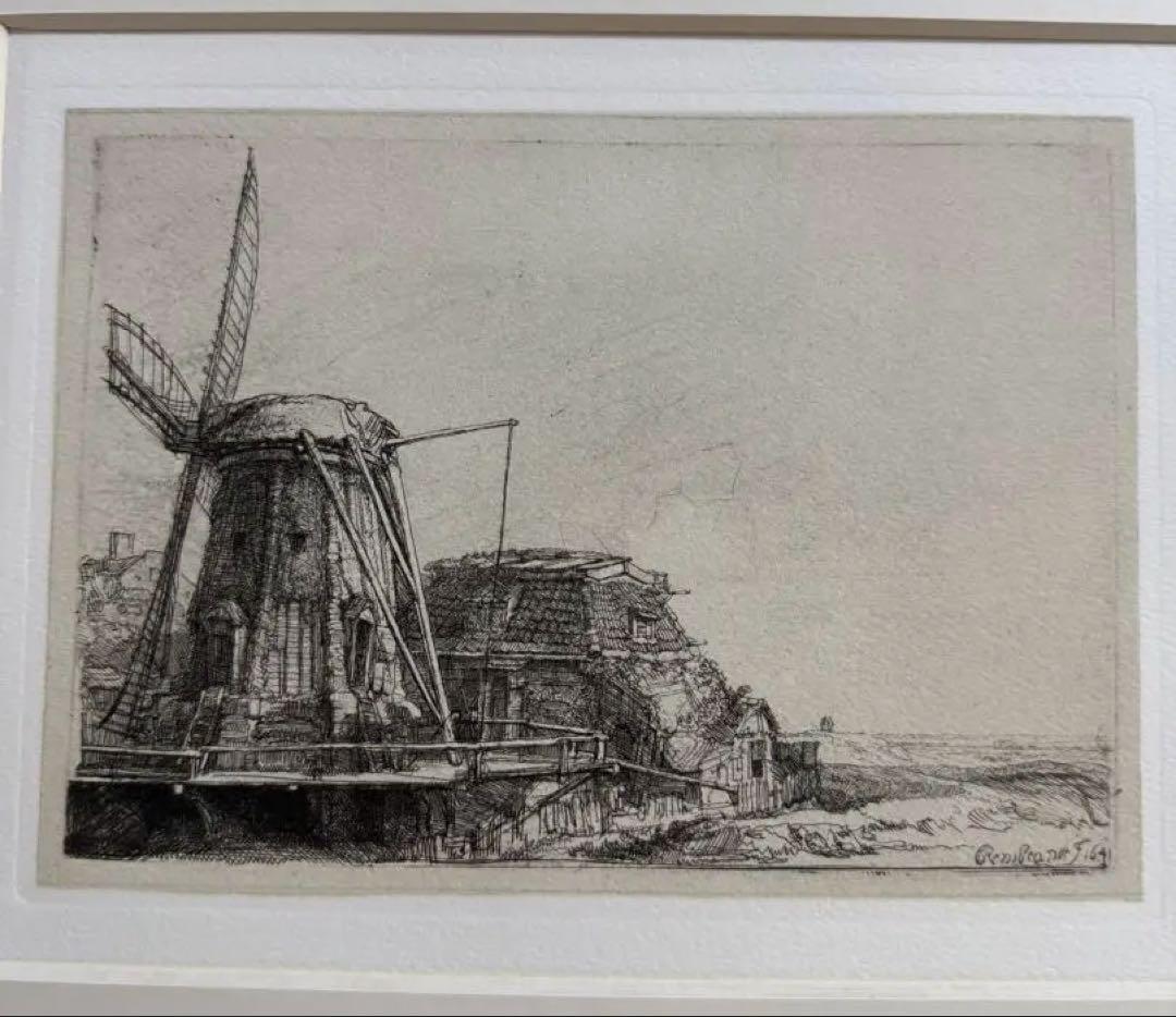 貴重　レンブラント 「風車」エッチング作品