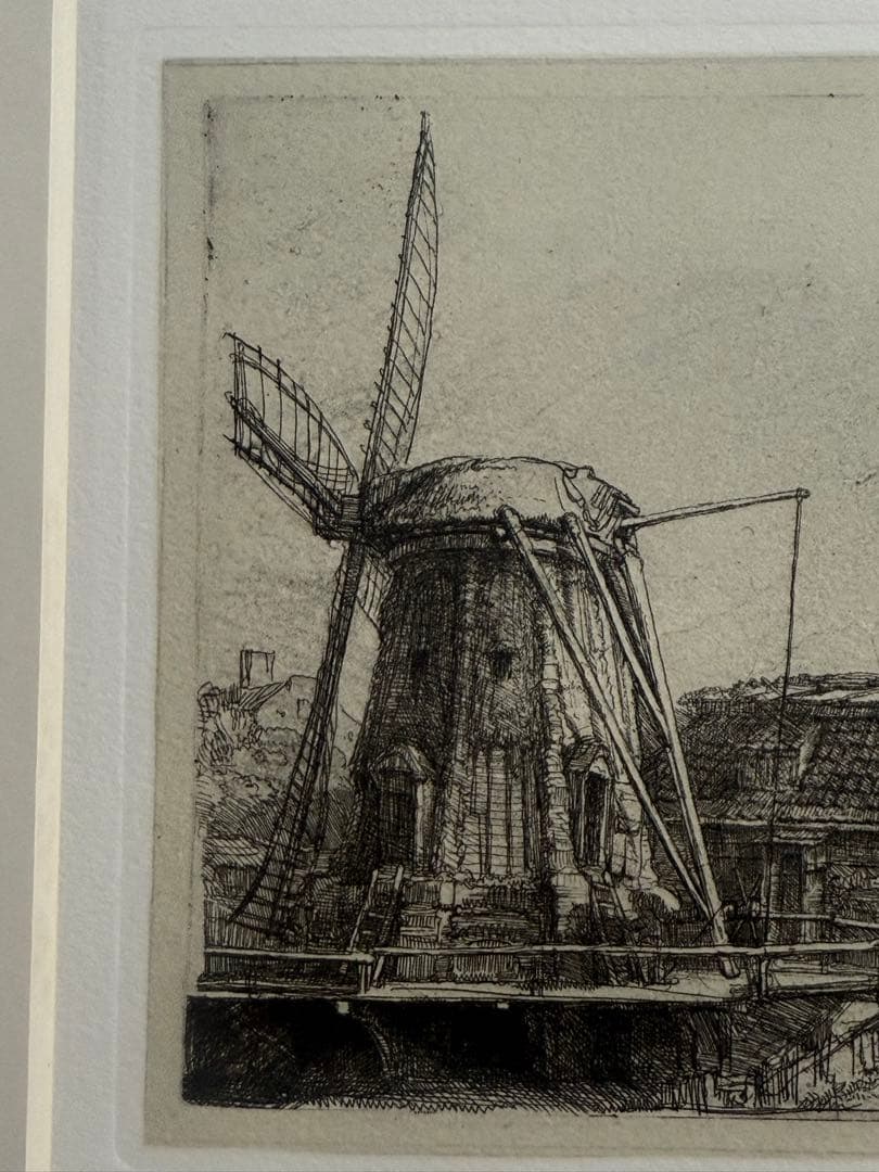 貴重　レンブラント 「風車」エッチング作品