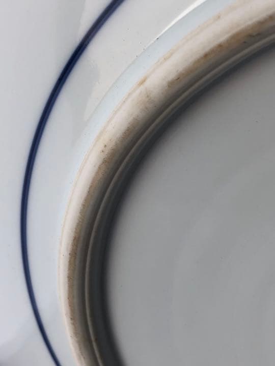 鍋島焼の染付け大皿　稚児絵　直径約30cm