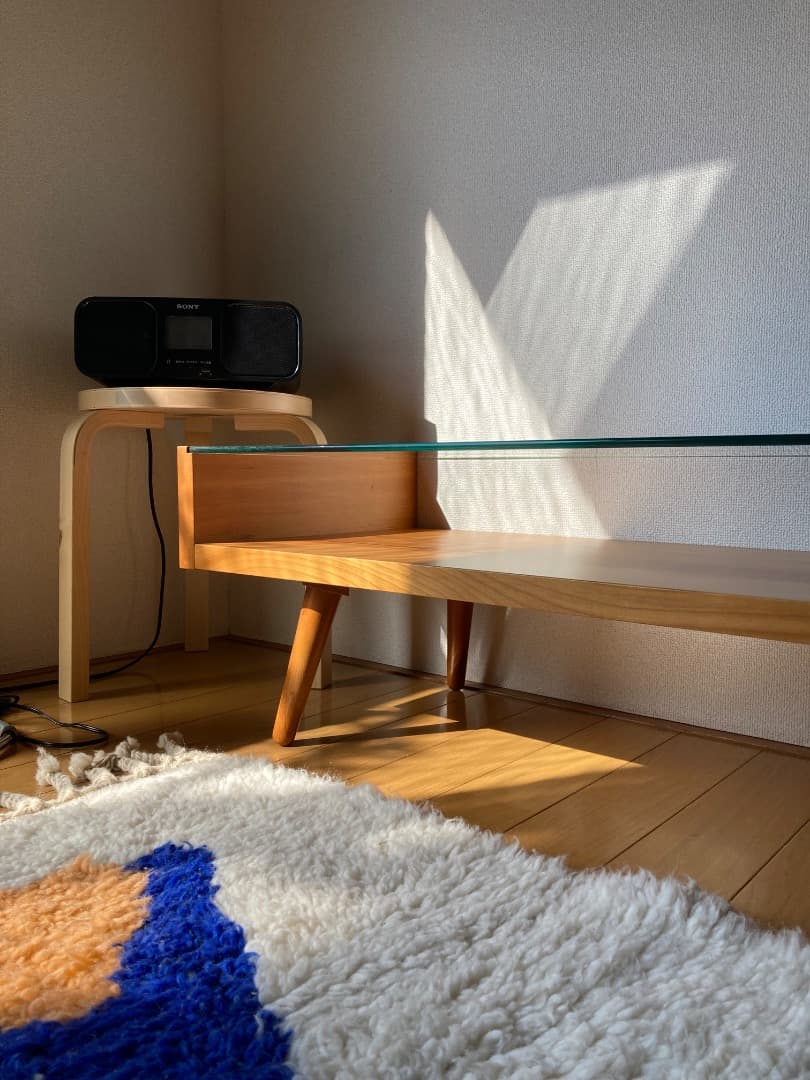 unico ECCO ガラス天板 ローテーブル