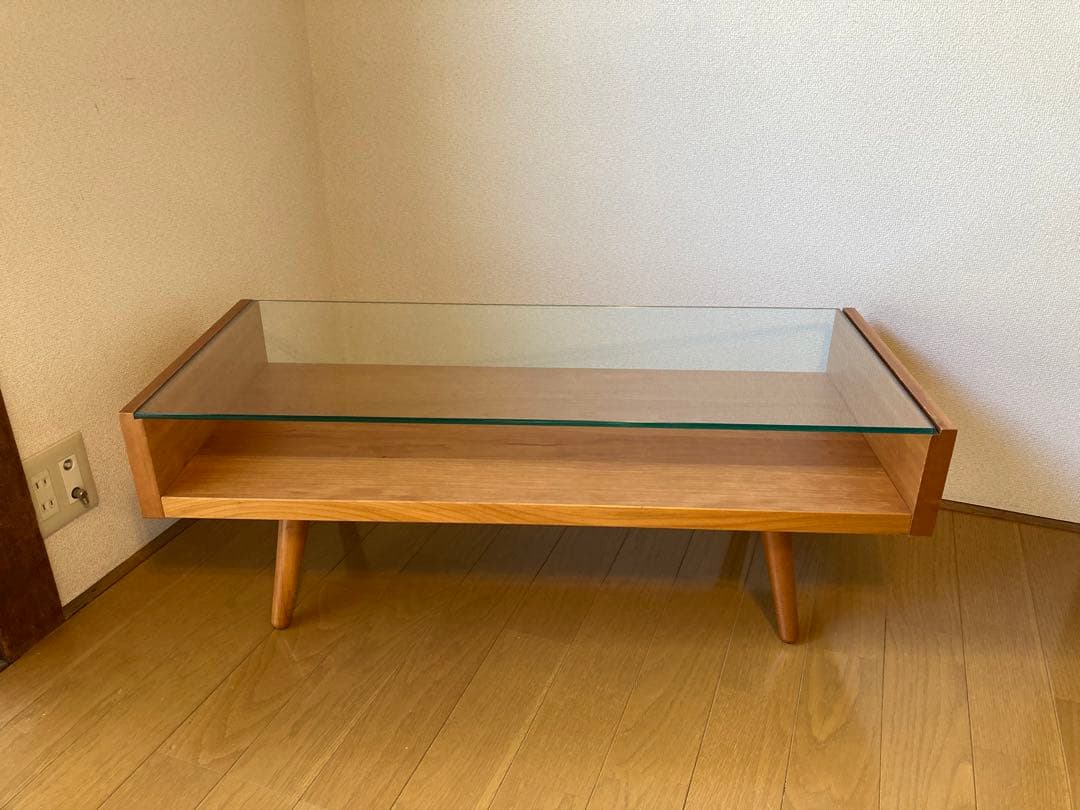 unico ECCO ガラス天板 ローテーブル