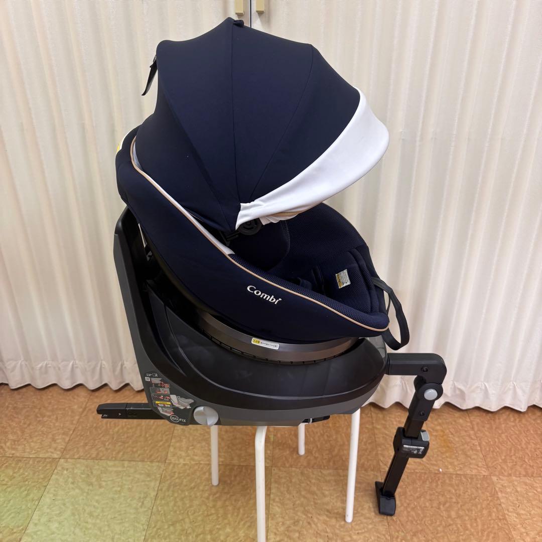 クリーニング済　☆美品☆　コンビ　クルムーヴ　ISOFIX　エッグショック　紺