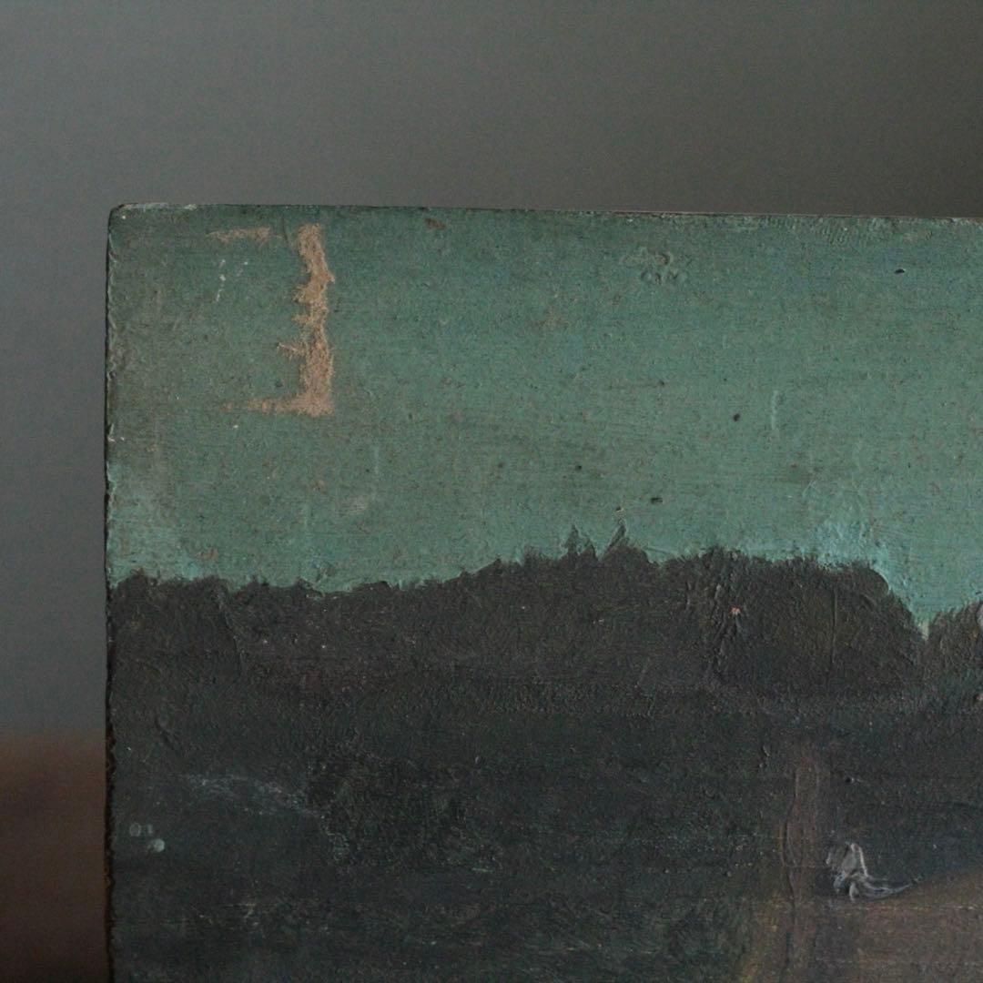 戦前？ 古い 板絵 油彩 油絵 古道具 アンティーク No.3