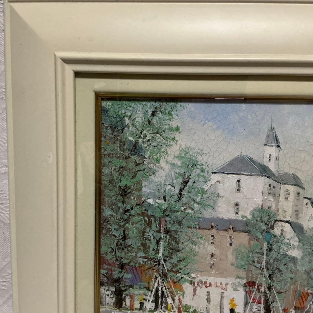 油絵　「オリオ港 」　黒沢久　作品　F6 サイズ 肉筆 油絵 油彩額装作品