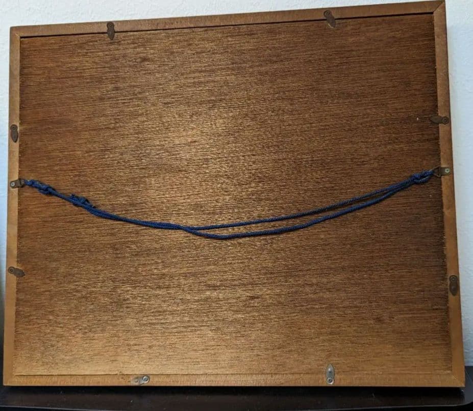 薔薇の油絵　額つき　縦42vm横51cm幅5cm