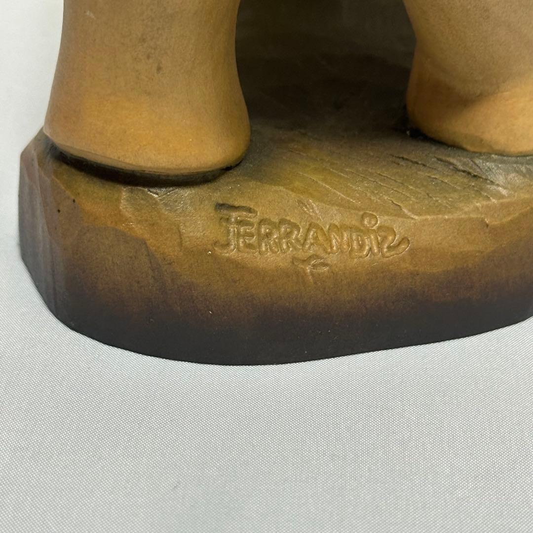 アンリ人形 ANRI 木彫彩色 “Riding the elephant”