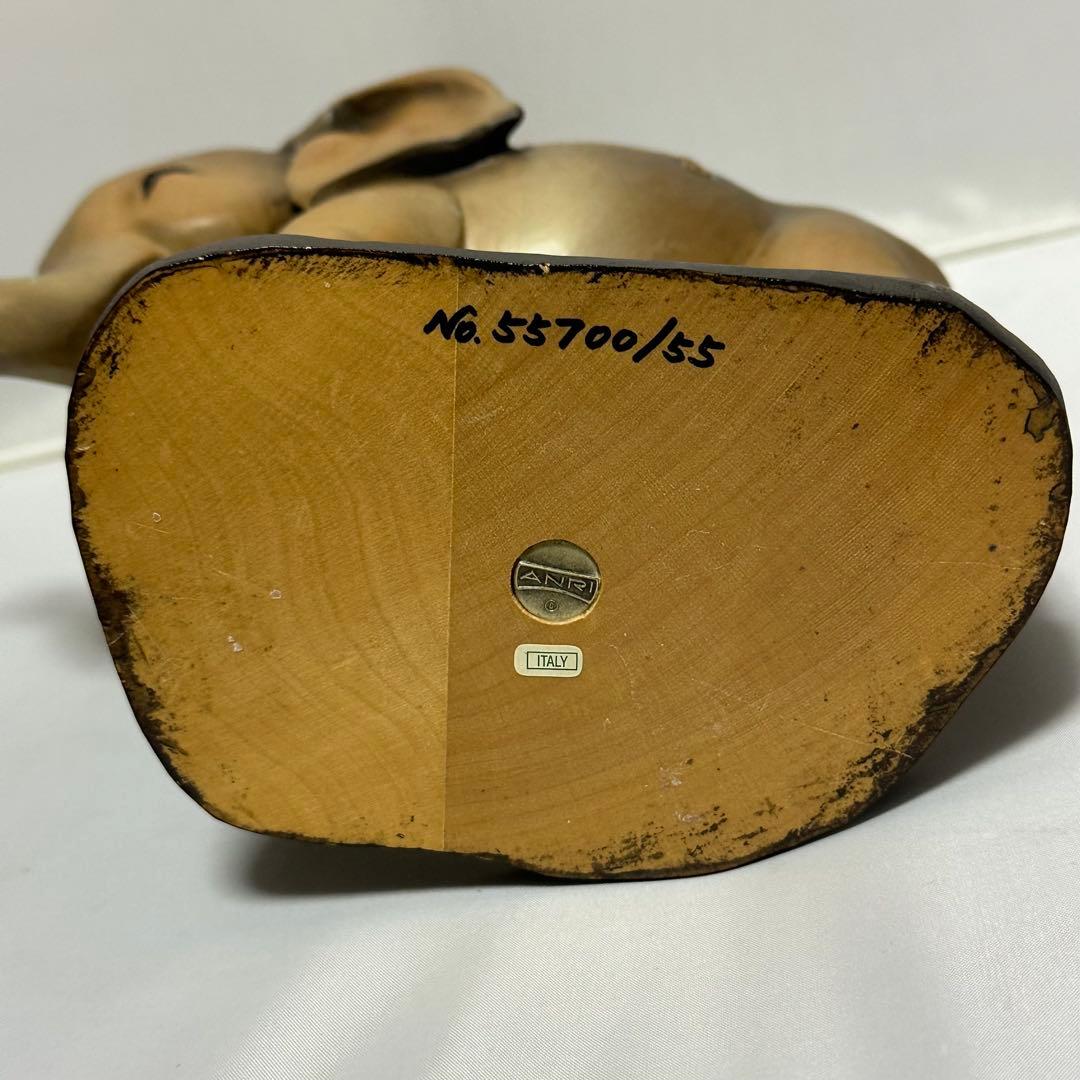 アンリ人形 ANRI 木彫彩色 “Riding the elephant”