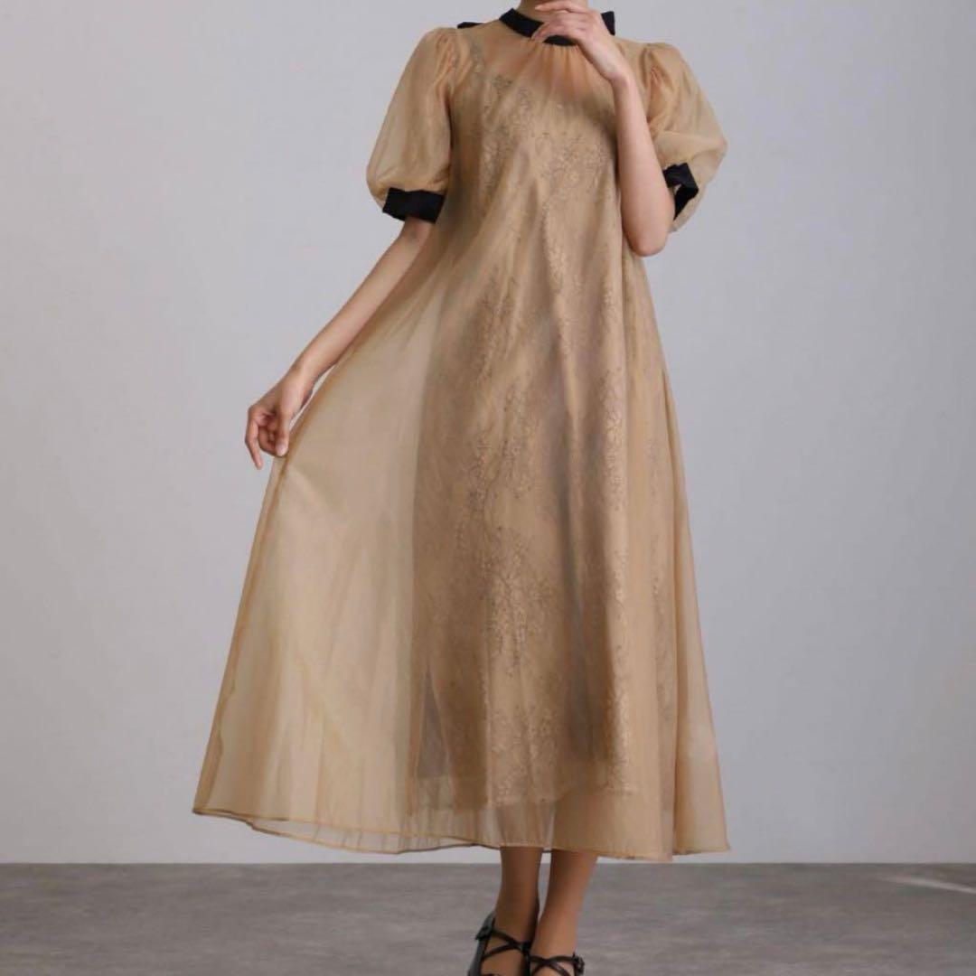 atlo オケージョンドレス　Aライン　マタニティ　オレンジ dollydoll