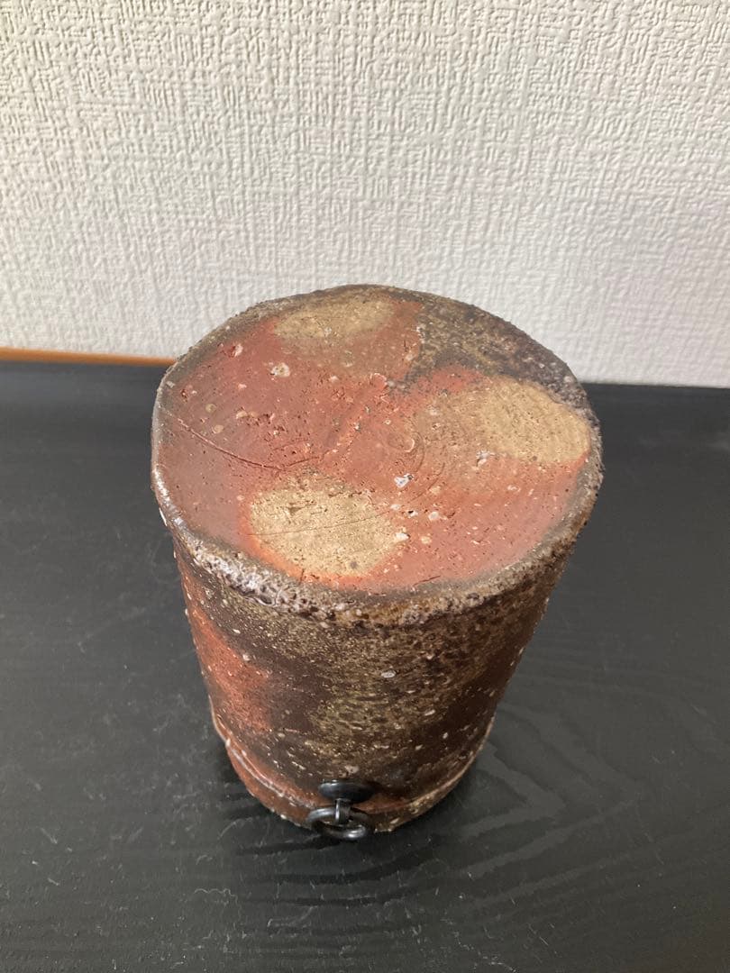 伊賀焼　岸野寛　寛白窯　伊賀焼〆掛花入　花入　花瓶