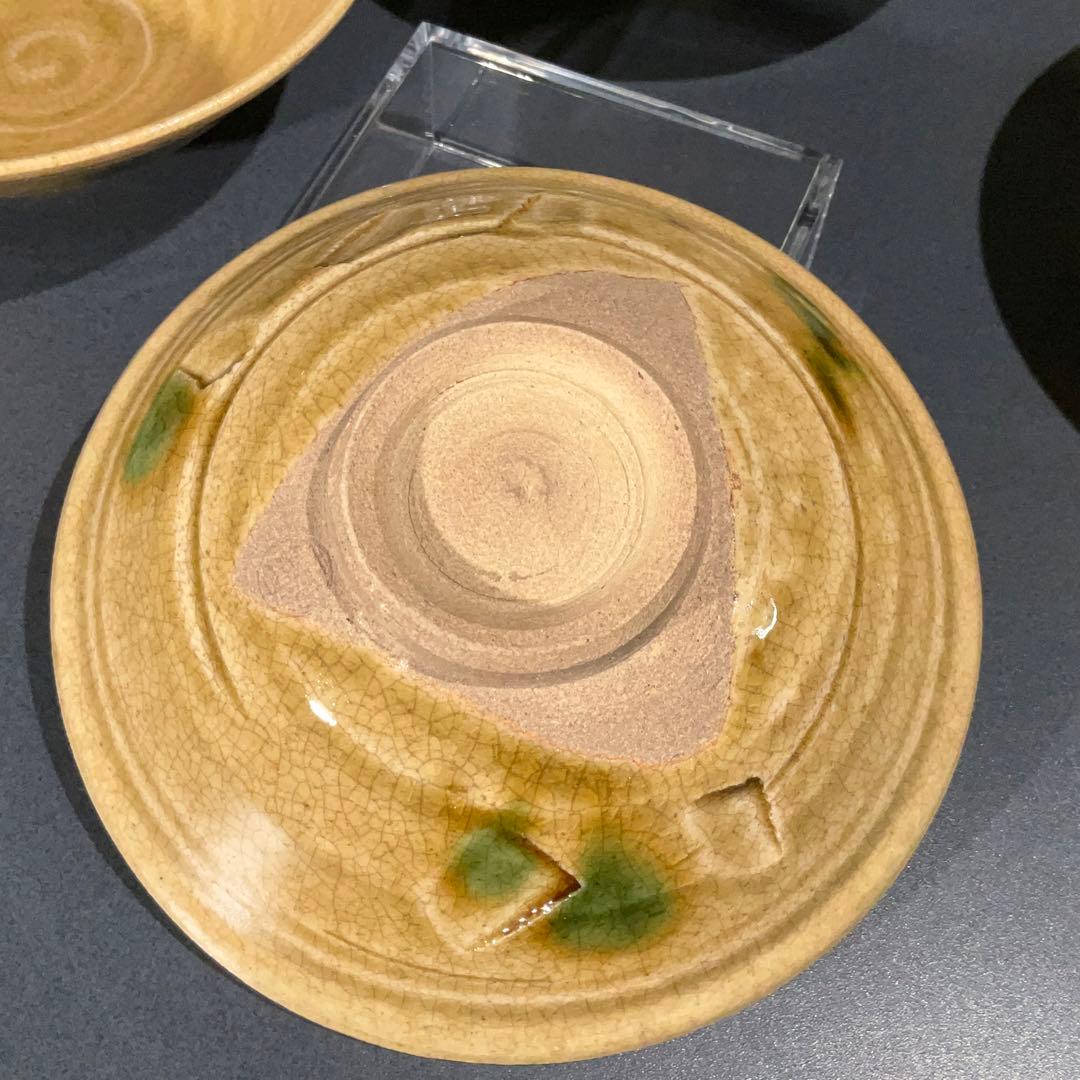 【茶道具】数茶碗20客　黄瀬戸平茶碗　竹仙　R1114お11