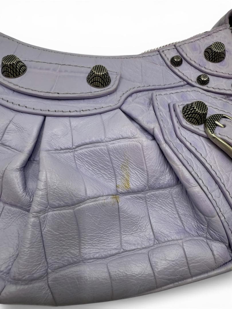 BALENCIAGA Le Cagole XS ライラック クロコ型押し