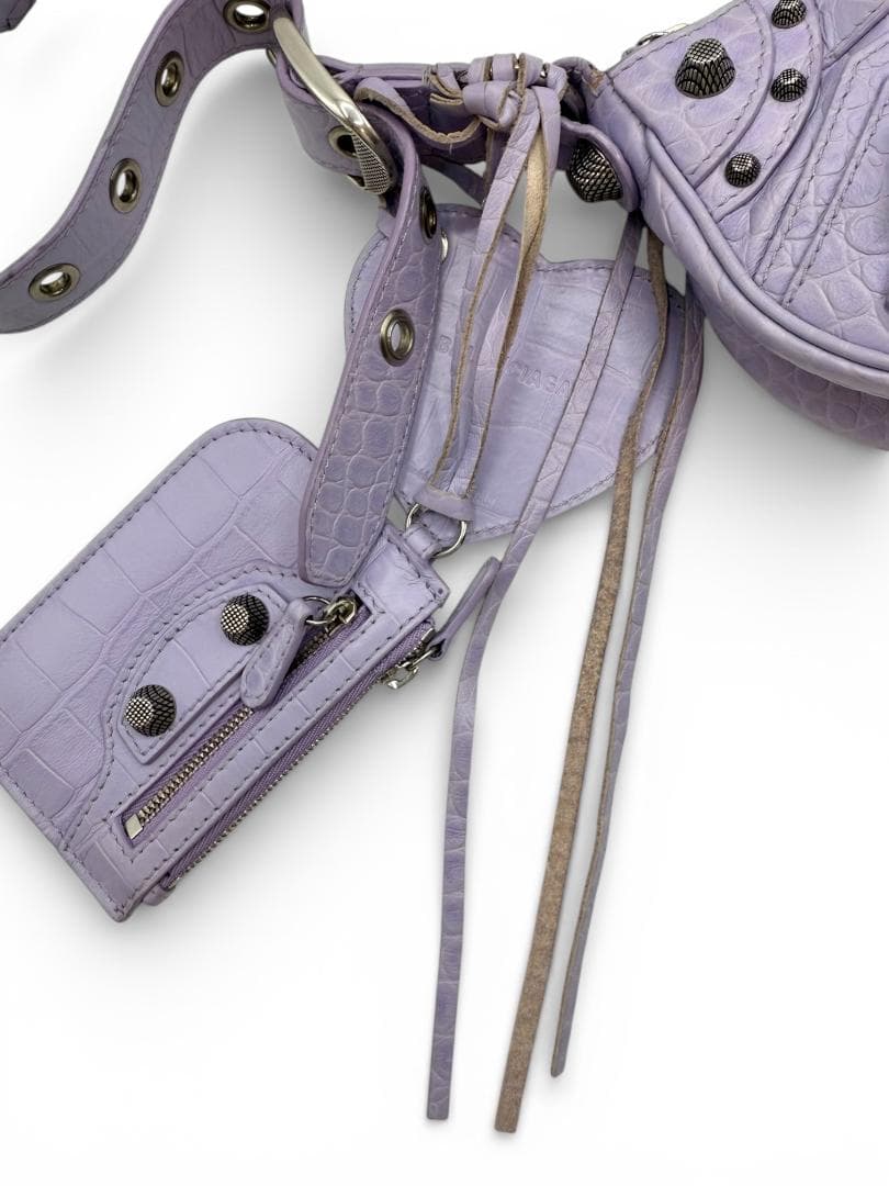 BALENCIAGA Le Cagole XS ライラック クロコ型押し