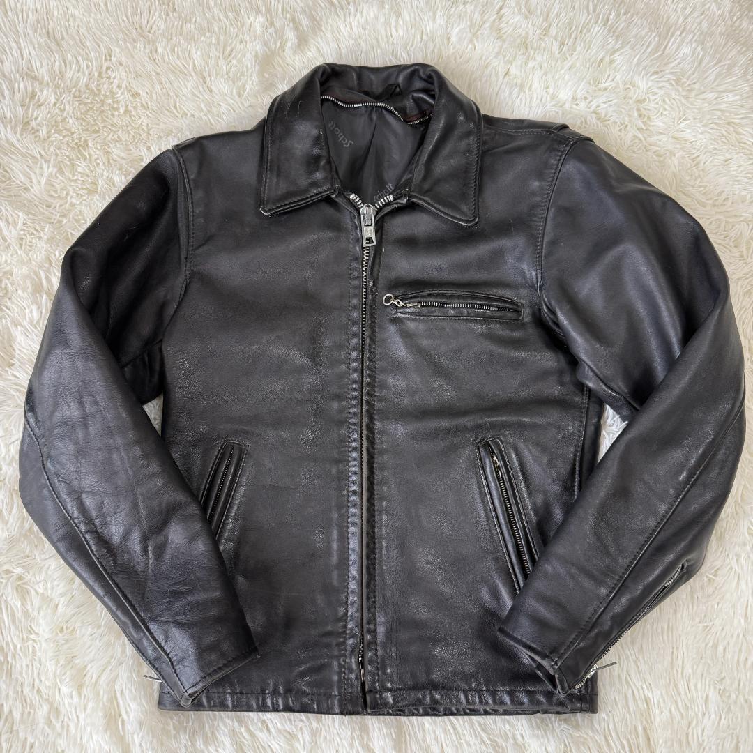 【希少32✨】ショット SCHOTT シングル ライダース レザージャケット 黒