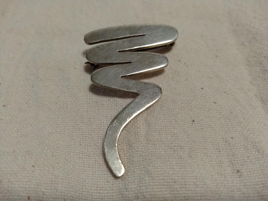 vintage mexico silver ジグザグブローチ