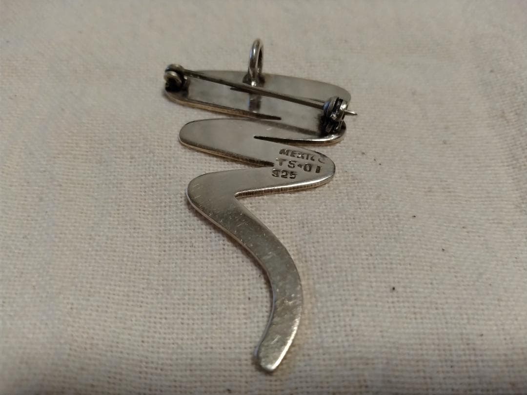 vintage mexico silver ジグザグブローチ