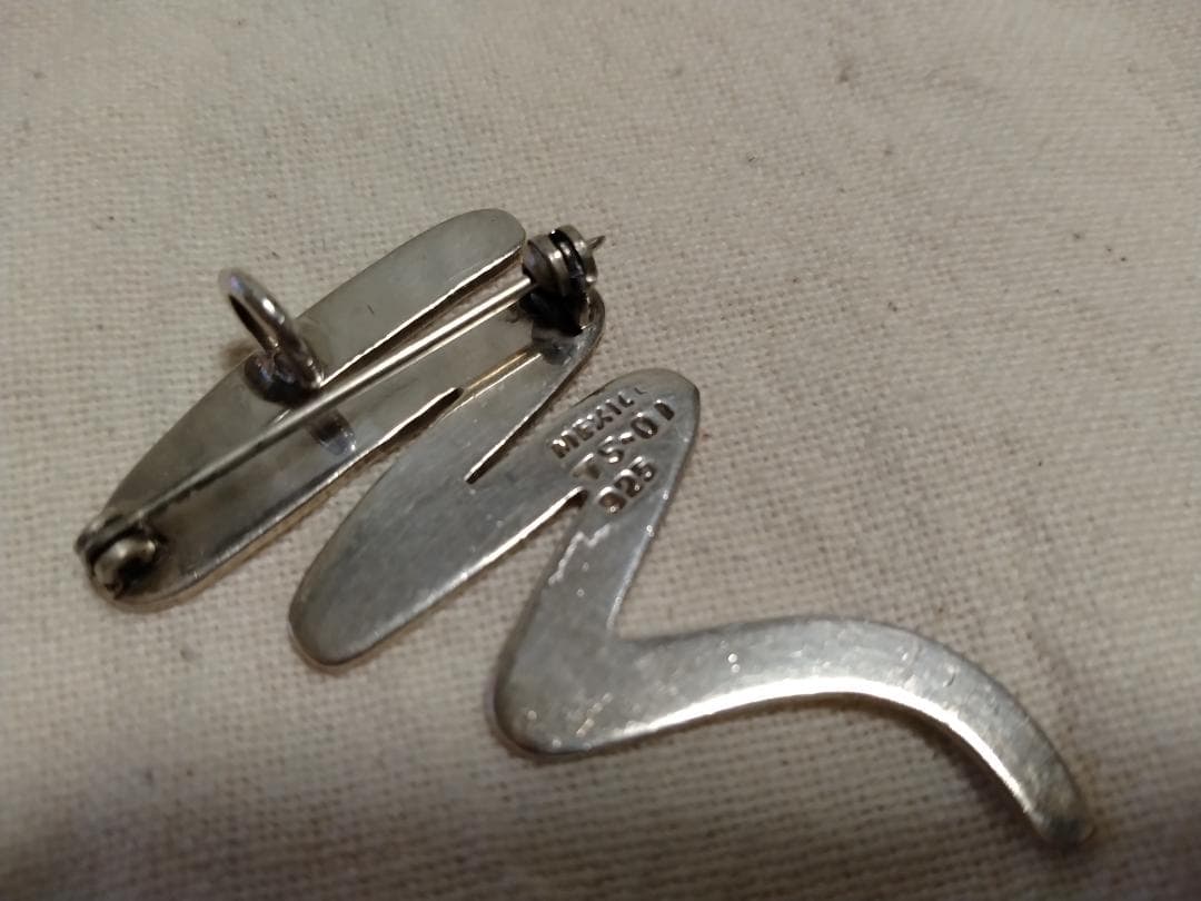 vintage mexico silver ジグザグブローチ