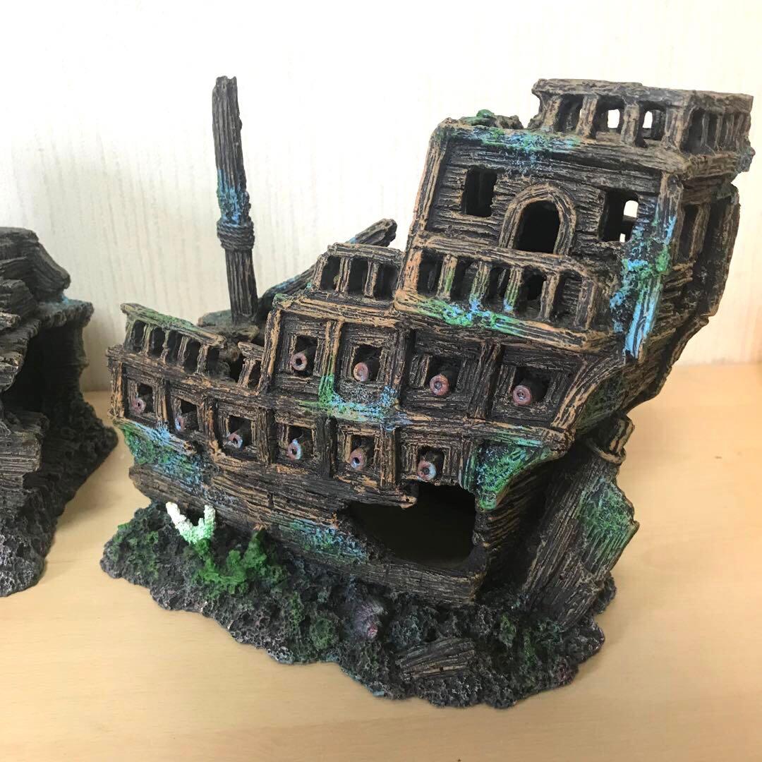 アクアリウム　オーナメント　沈没船