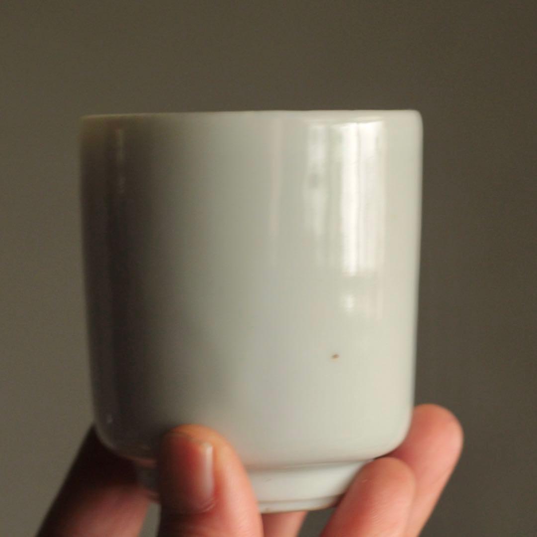 白磁 筒碗 筒盃 No.3 酒器 古道具 アンティーク 検 ） 伊万里波佐見平佐