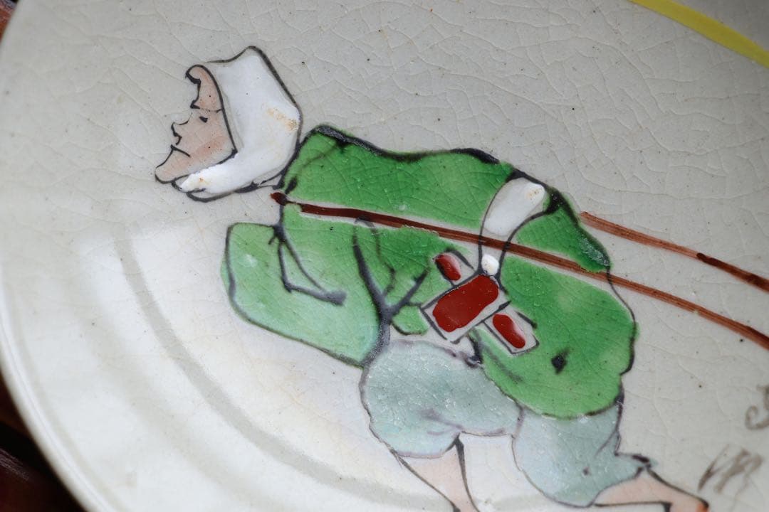 陶芸　清水焼　京都名所絵皿　８枚　木箱付　11.8cm