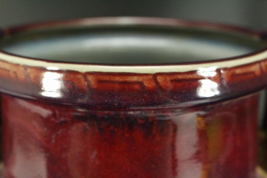 中国美術 鈞窯 紫斑釉 三足 双耳 香炉 高33.5cm(LC121)