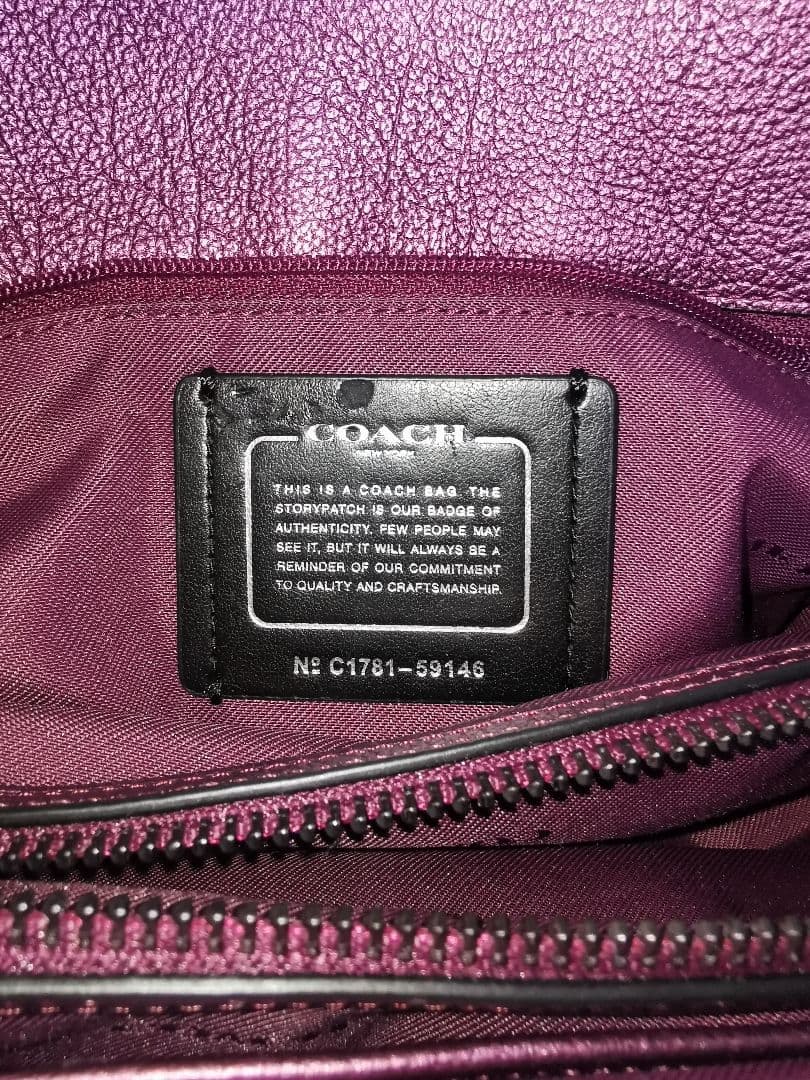 希少　コーチ　COACH　メタリック　パール　2WAY　ショルダー　ハンドバッグ