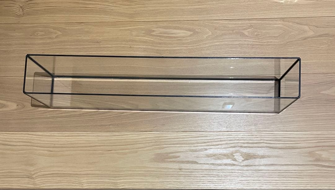 (未使用)ガラス花瓶フラット水槽　横幅60.5cm×縦9cm×高さ15.5cm