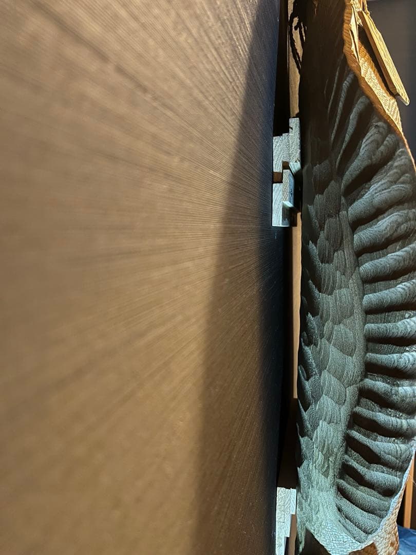 魚の置物　黒かれい彫刻