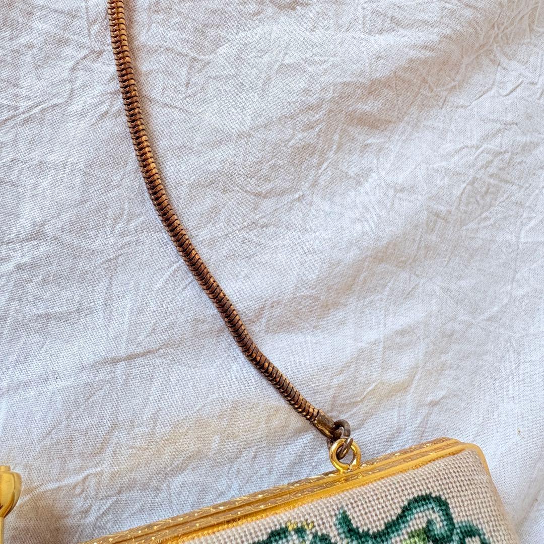 未使用美品 プチポワン 細密刺繍 ハンドバッグ パーティーバッグ