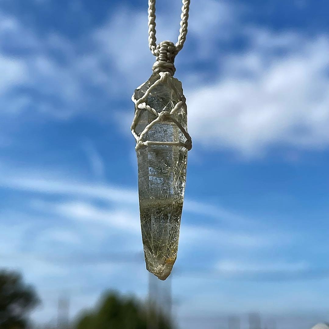 ヒマラヤ水晶 ガネッシュヒマール ＊ マクラメネックレス ペンダント 12